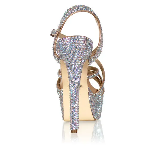 Marc Defang METTE AB CRYSTAL Platform Pageant High Heel Prom Shoes Formal