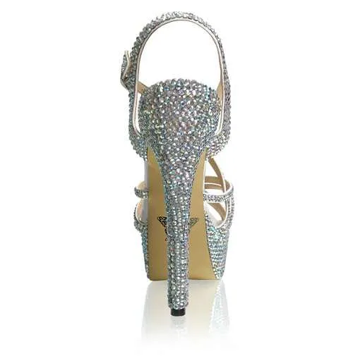 Marc Defang METTE AB CRYSTAL Platform Pageant High Heel Prom Shoes Formal