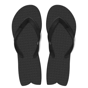 Men's Sustainable Flip Flops Fish Style Recycled Black with Recycled Black Straps