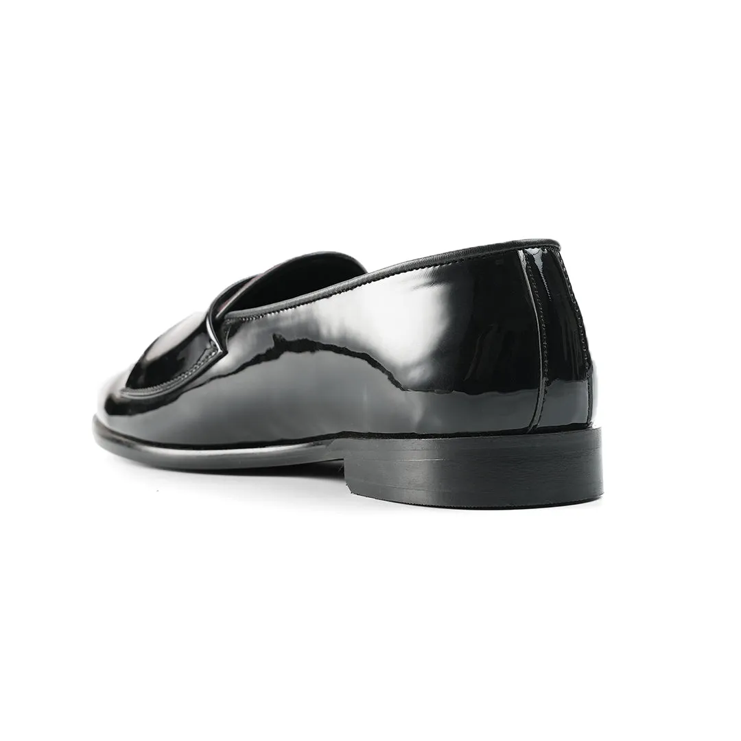 Monkstory Eclecta Glossy Side Buckle Slip Ons - Blue/Black