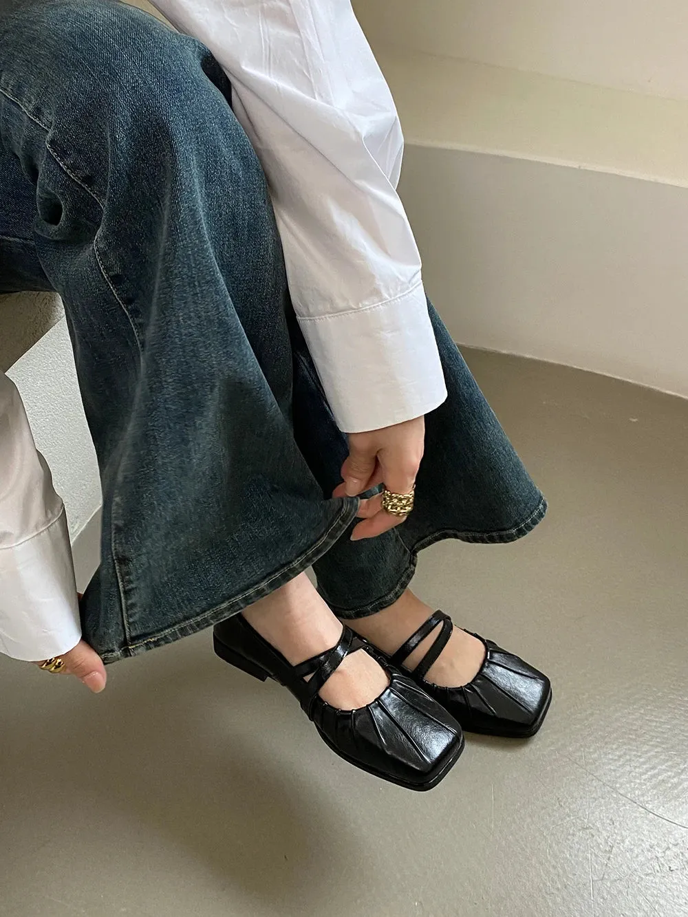 Mqtime Square Toe Women Loafers Flat Low Heeled 2024 New Arrivals Mary Janes White Black Brown Red Fashion Dress Shoes Woman Size 35-39