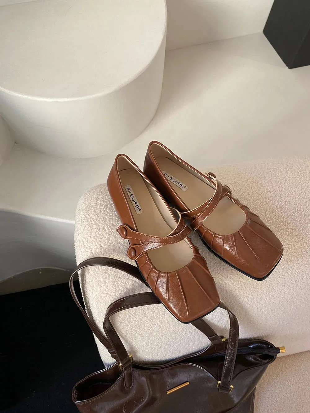 Mqtime Square Toe Women Loafers Flat Low Heeled 2024 New Arrivals Mary Janes White Black Brown Red Fashion Dress Shoes Woman Size 35-39