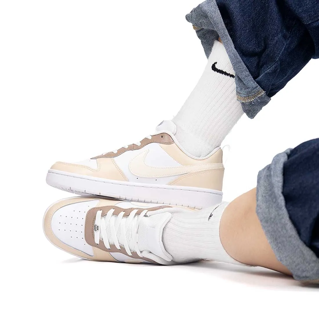 Nike Court Mocha - dipinte a mano