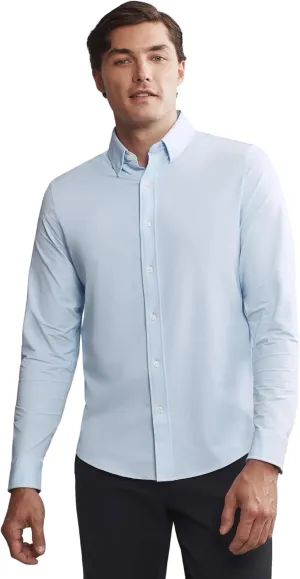 Rhone Men's Commuter Shirt, Performance Dress Shirts for Men, Machine Washable, Wrinkle Resistant, Classic Fit (Business Blue, X-Large)