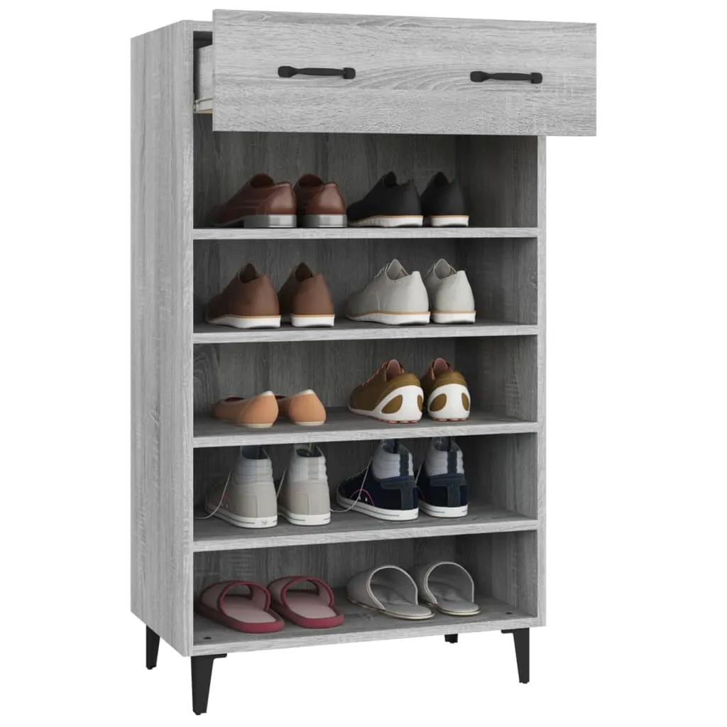 Shoe Cabinet Grey Sonoma 60x35x105 cm Engineered Wood