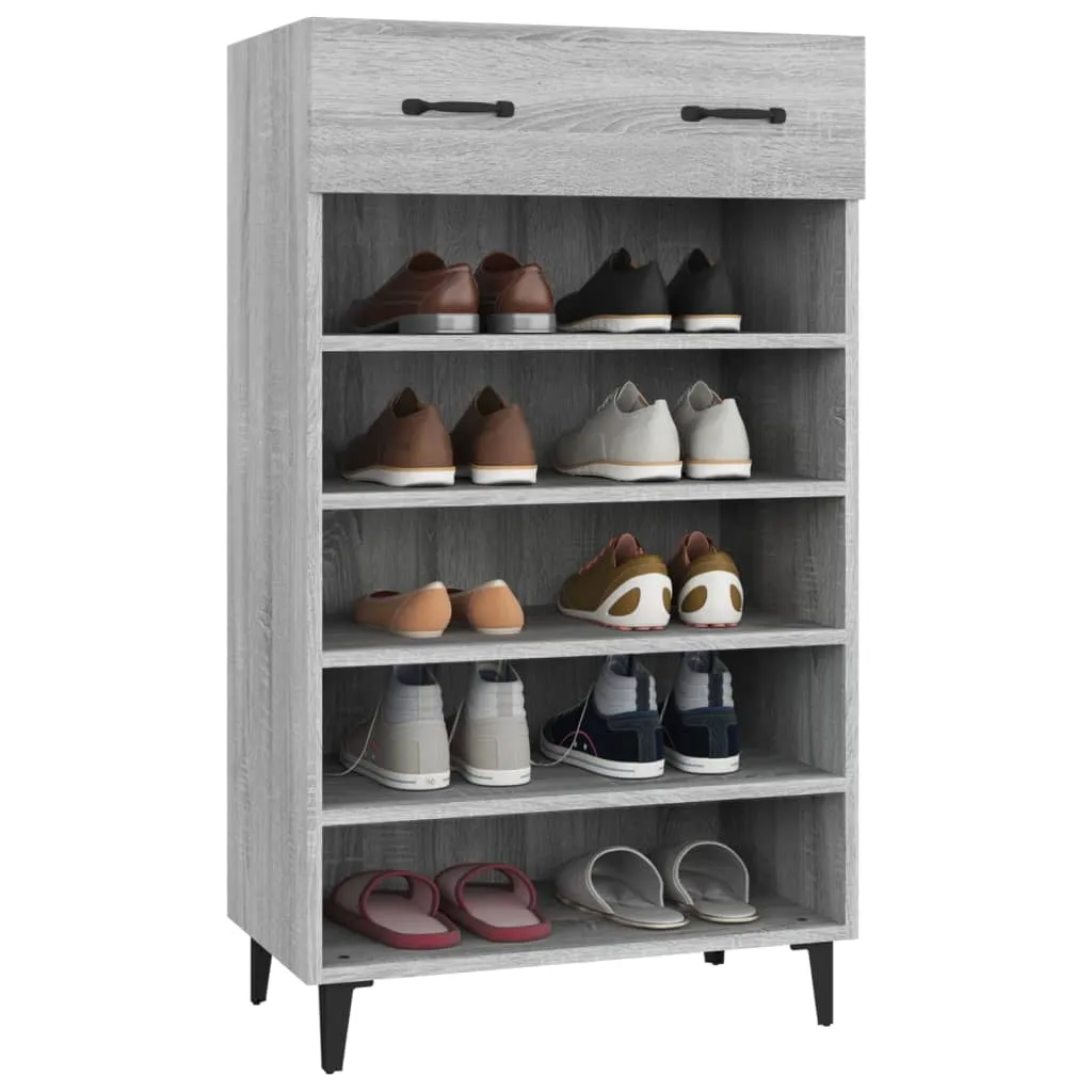 Shoe Cabinet Grey Sonoma 60x35x105 cm Engineered Wood