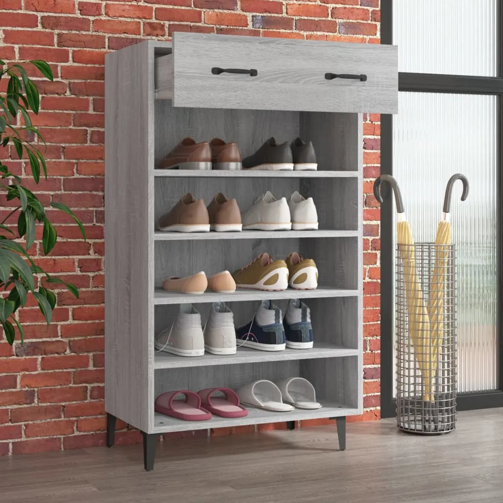 Shoe Cabinet Grey Sonoma 60x35x105 cm Engineered Wood