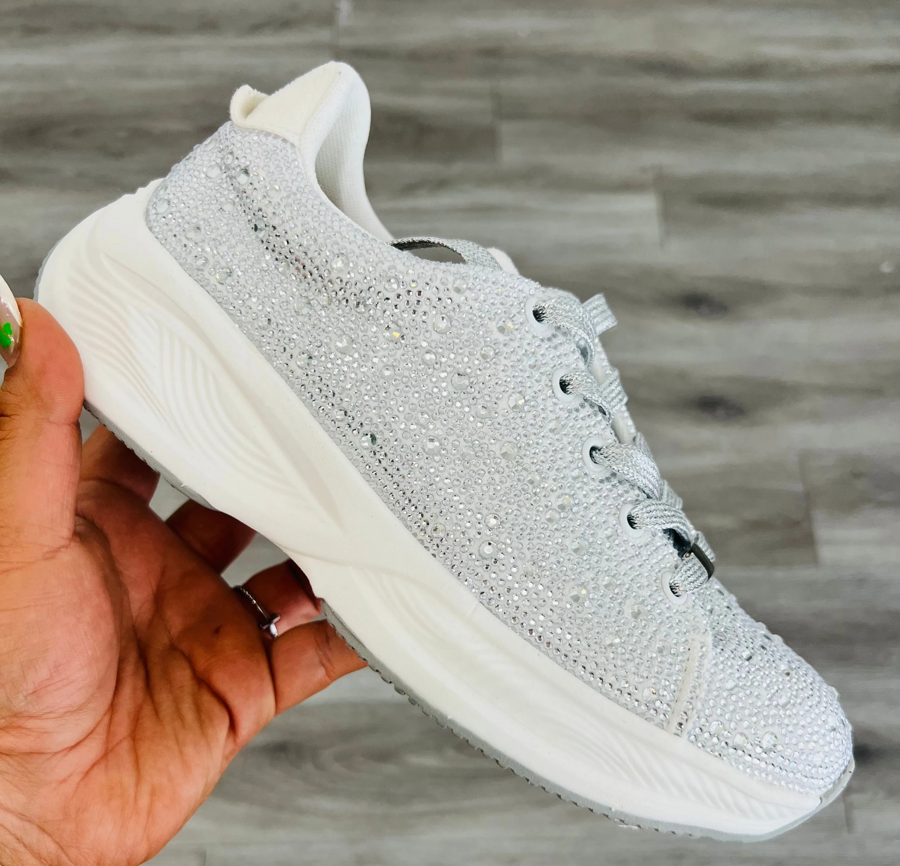 Silver Shine On Through Sneakers