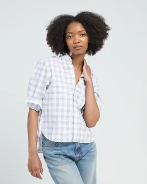 silvio untuckable button up - textured blue plaid