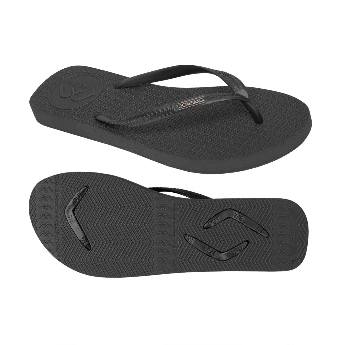 Slim Black Flip-Flops