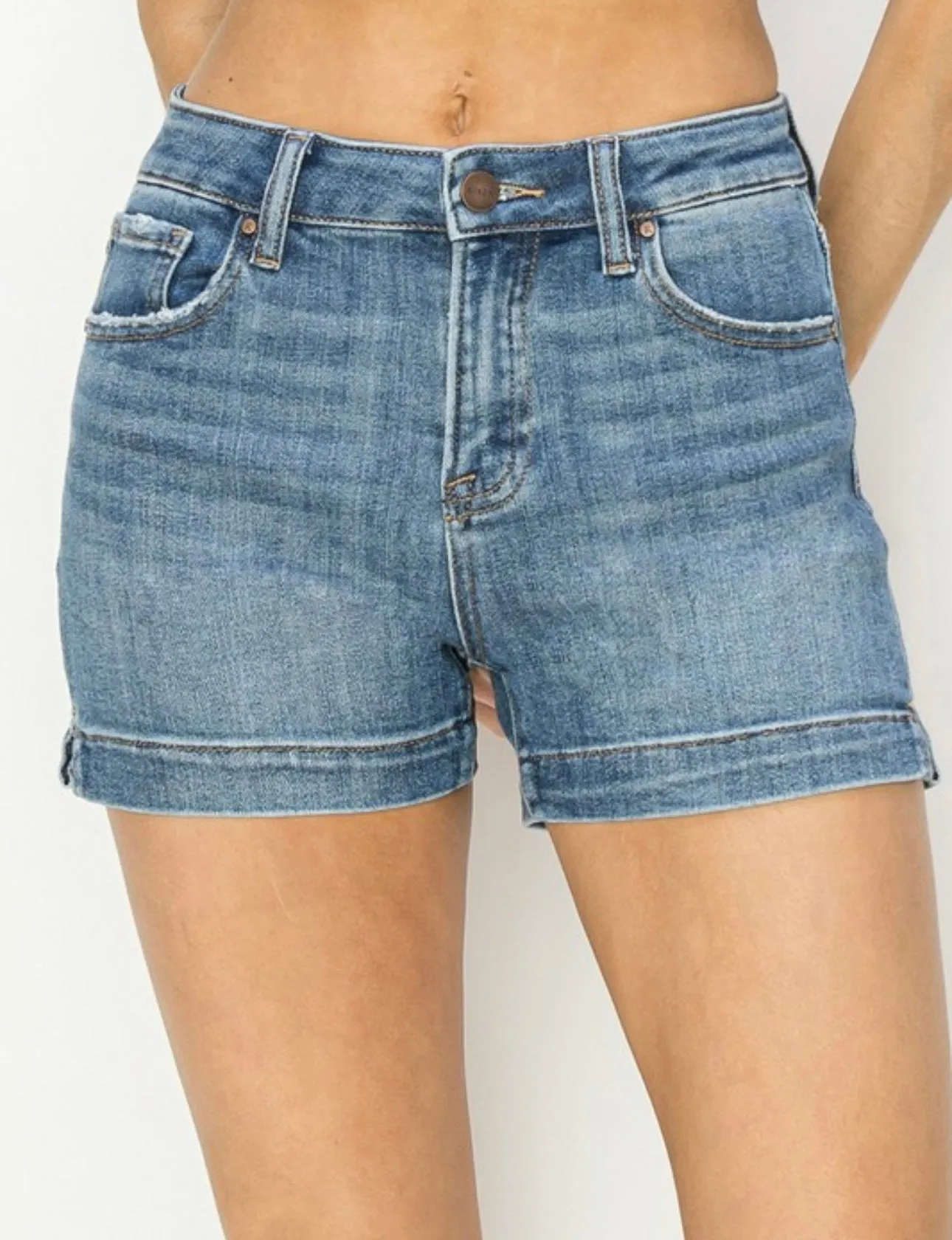 Stella High Rise Slit Denim Short