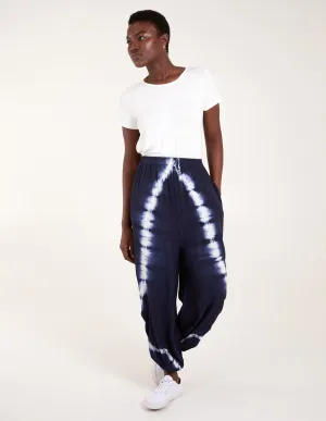 Tie Dye Ruched Harem Trousers