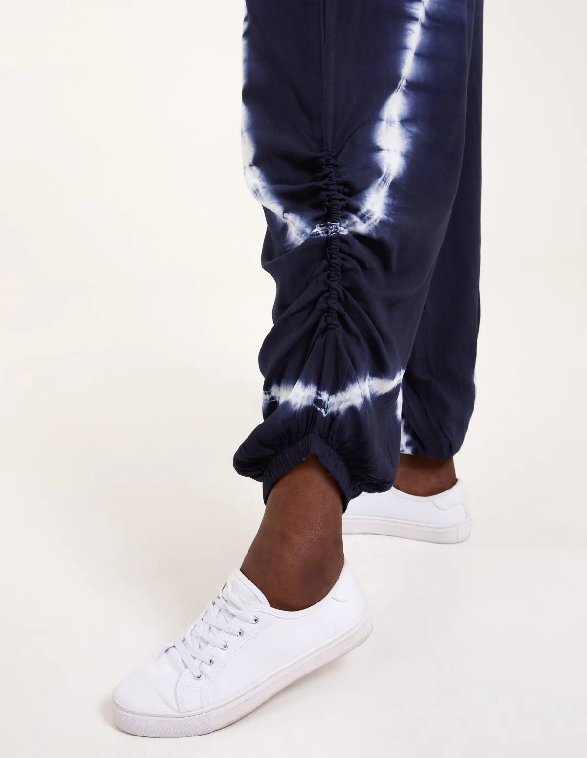 Tie Dye Ruched Harem Trousers