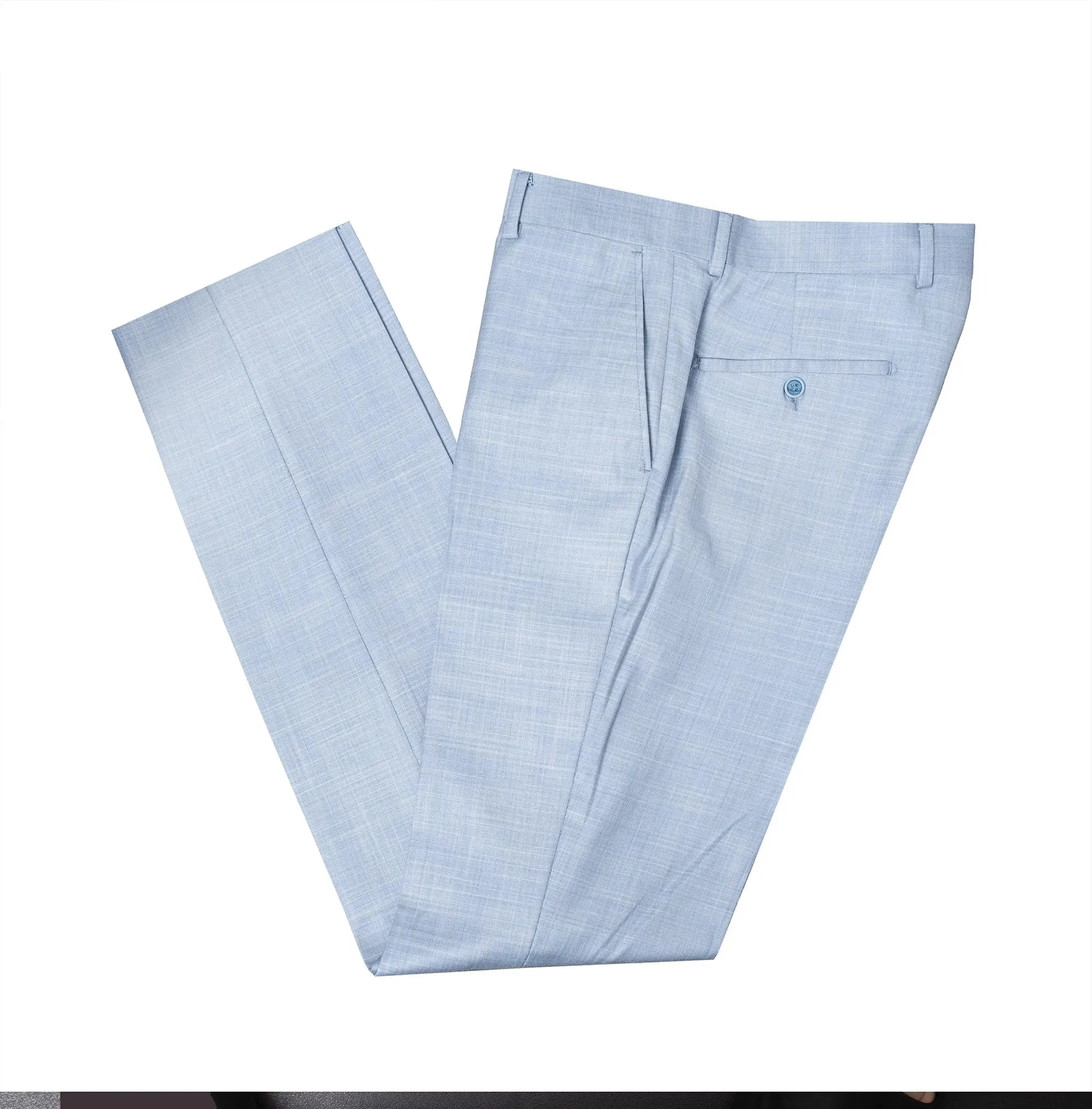 Vincenzo | Chambray Blue 3-Piece Tailored-Fit Suit
