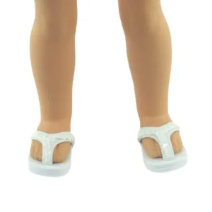 White Flip Flops for 14 1/2-inch dolls