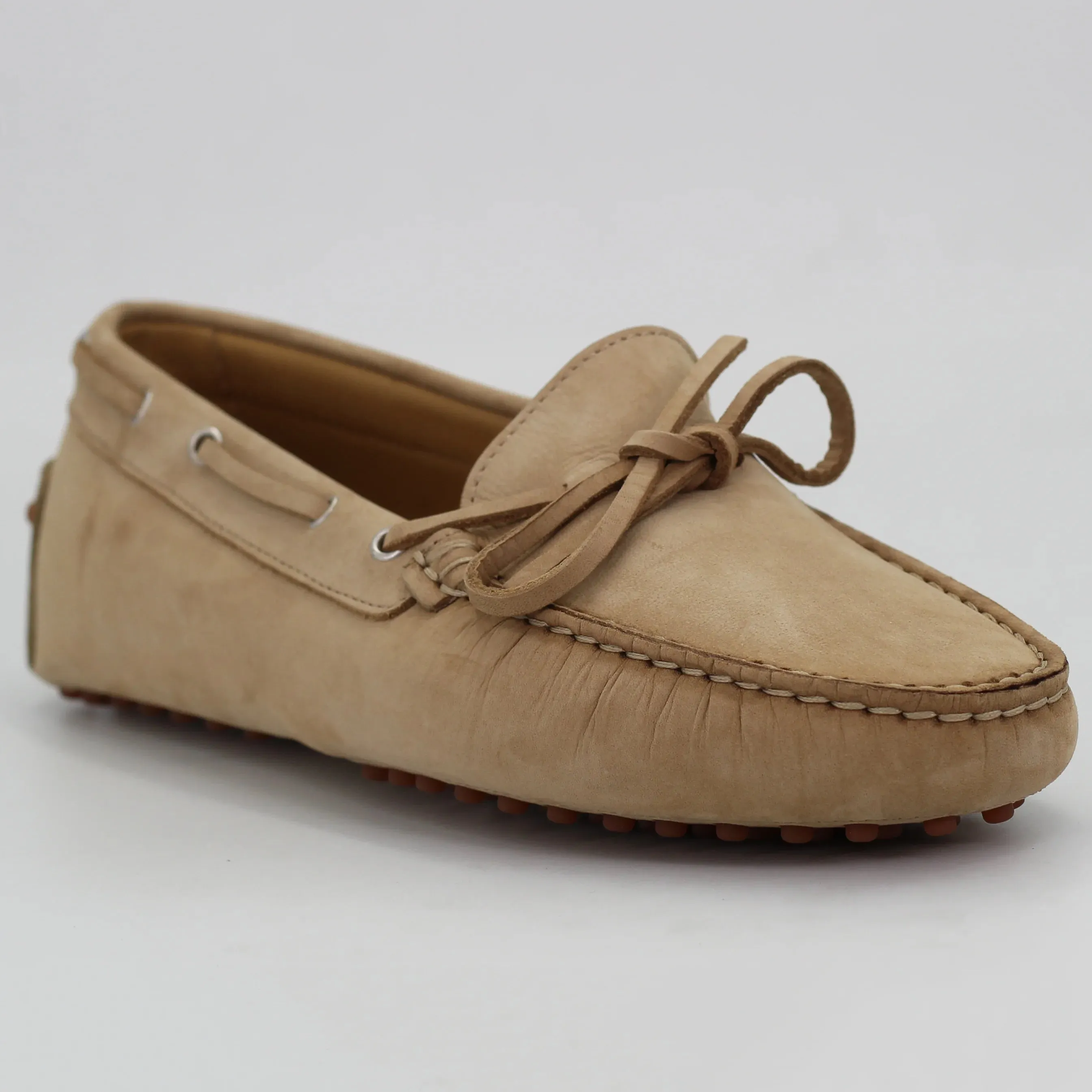 Women's Genuine Leather Nabuk Driver Shoe in Phard Tan (COND04011)