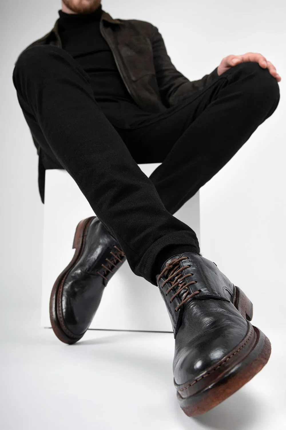 YORK imperial-black welted derby shoes.