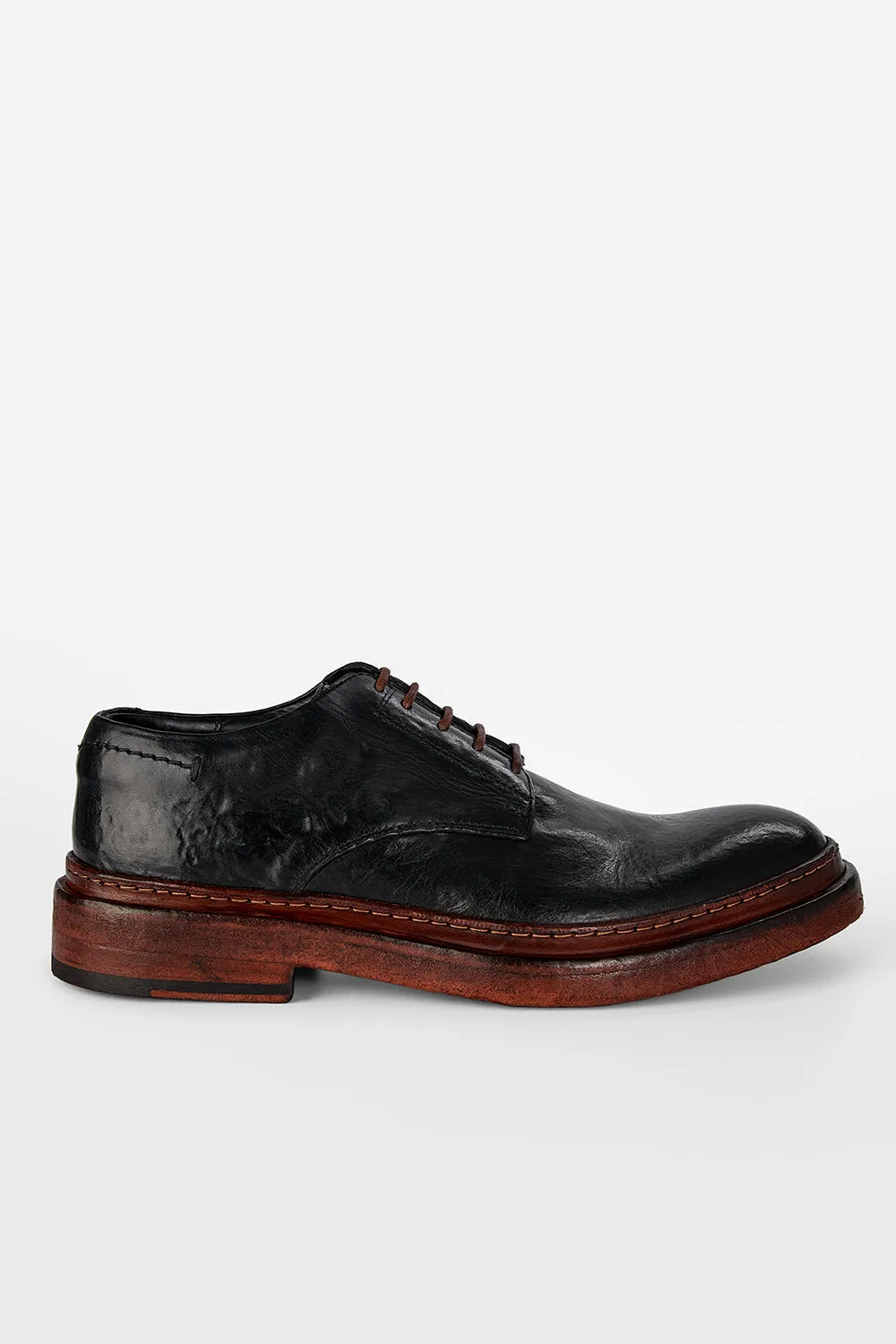YORK imperial-black welted derby shoes.