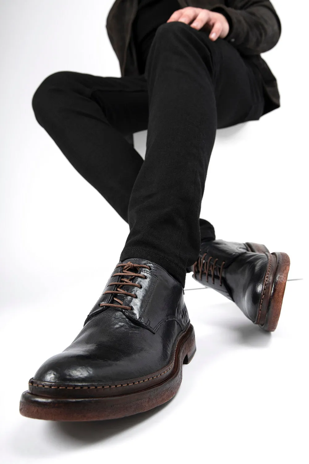 YORK imperial-black welted derby shoes.