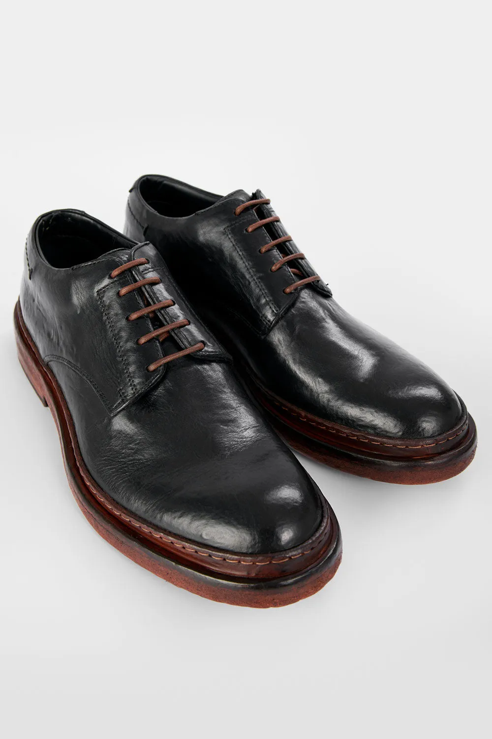 YORK imperial-black welted derby shoes.