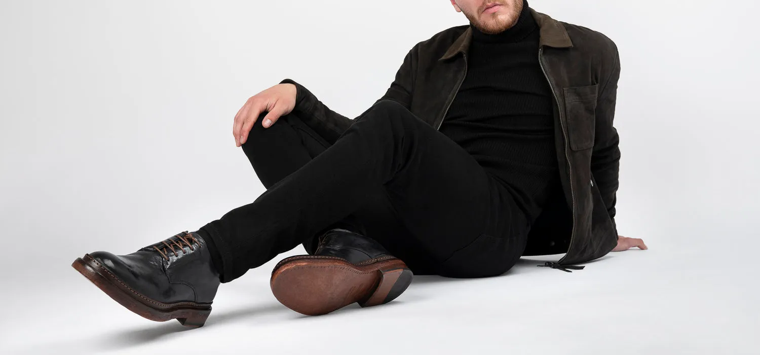 YORK imperial-black welted derby shoes.