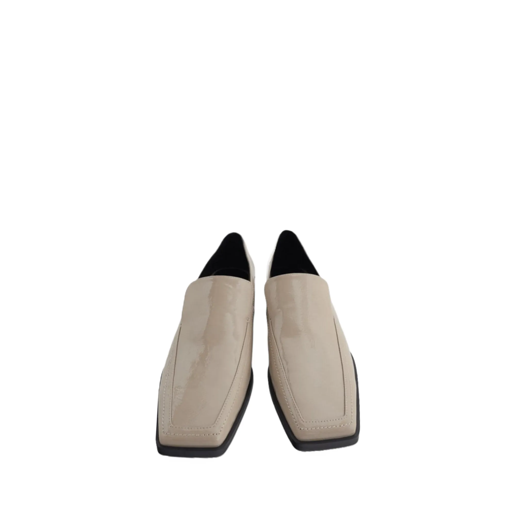 Zara Patent Finish Flat Shoes With Square Toe | 6