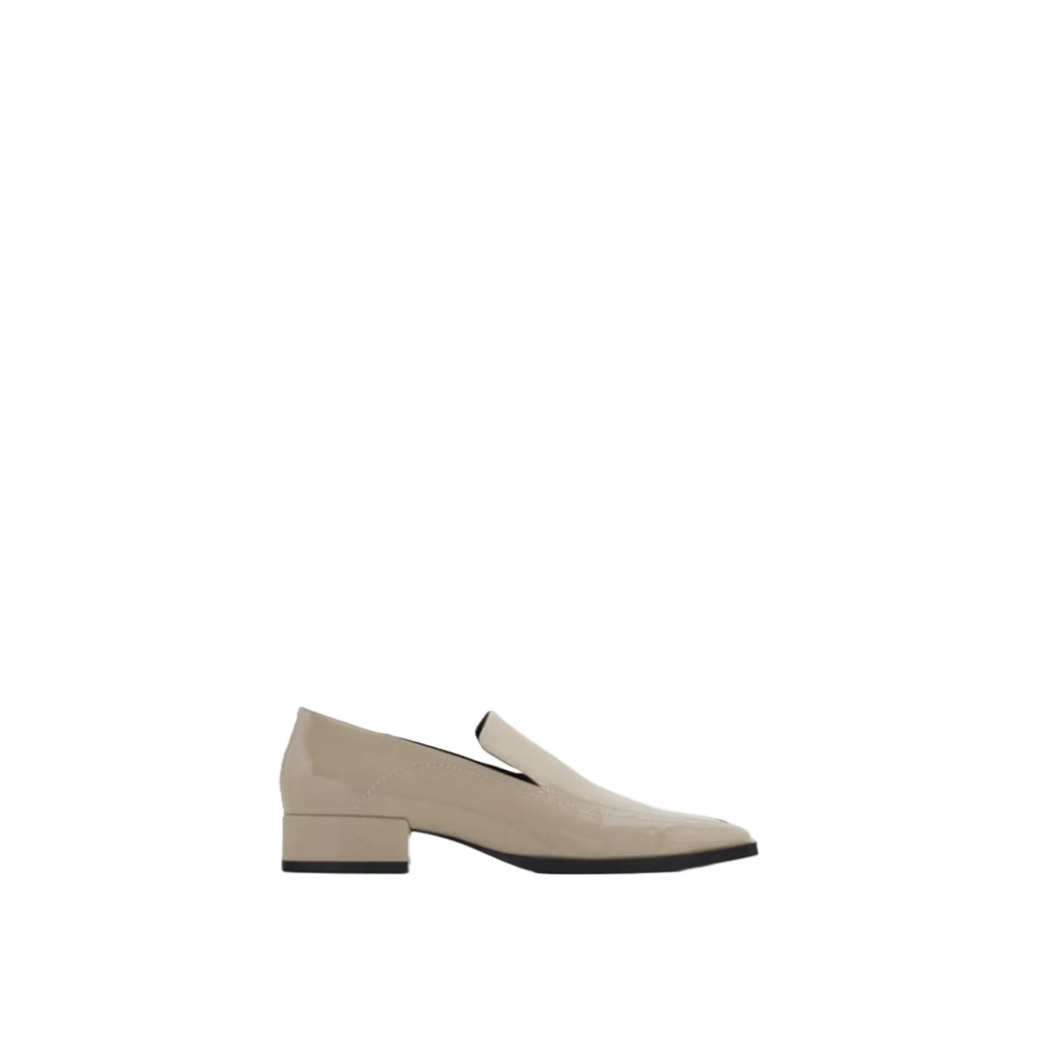 Zara Patent Finish Flat Shoes With Square Toe | 6