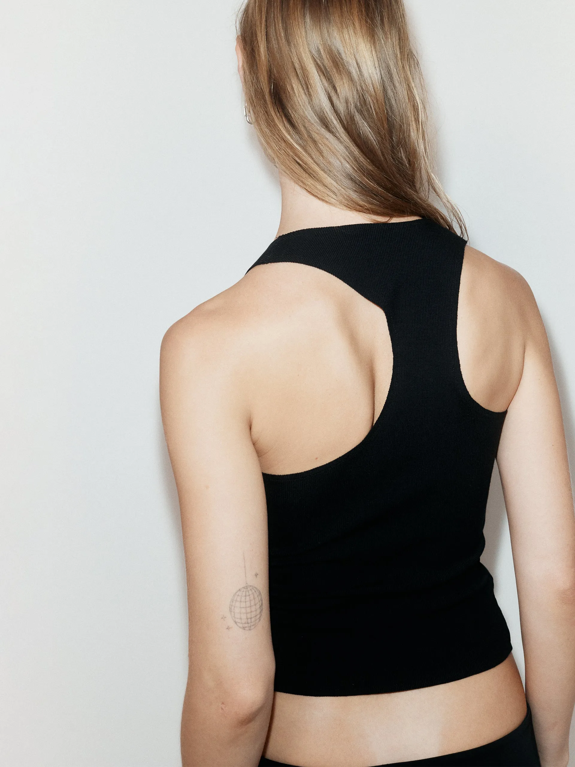 ZIAH Asymmetric Racer Slip Top Black
